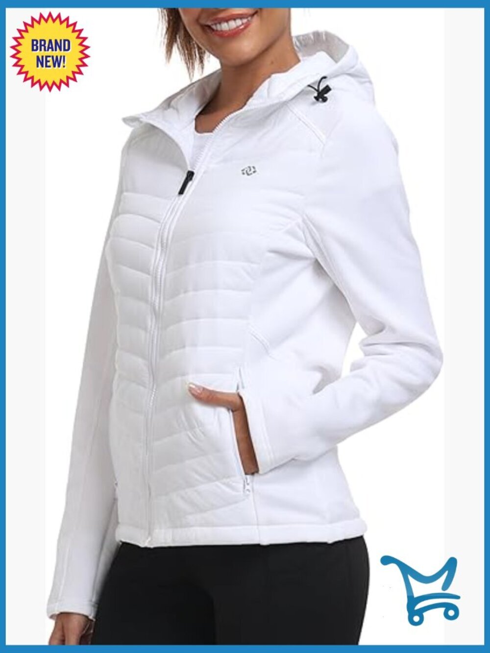 Fleece Lined Softshell Jacket Hooded Lightweight Insulated Puffer Hybrid